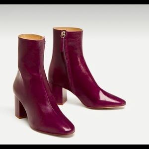 Zara Leather Ankle Boots